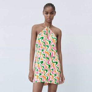 Pink, Orange, and Green Zara dress